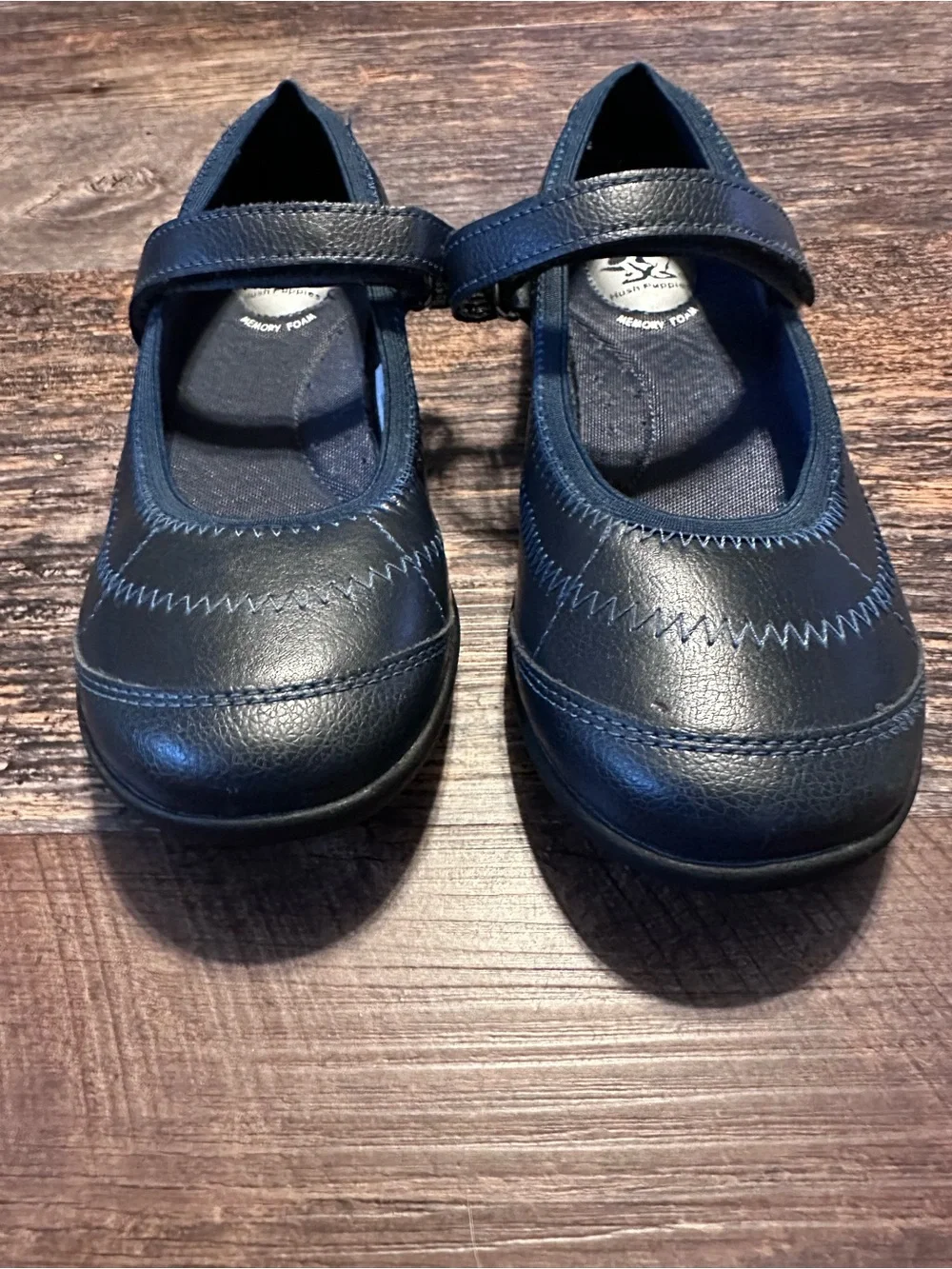 Hush Puppies Mary Jane Navy Memory Foam Size 2.5 Wide Shoes for Girls